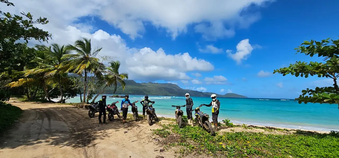 Group on a turquoise Caribbean beach