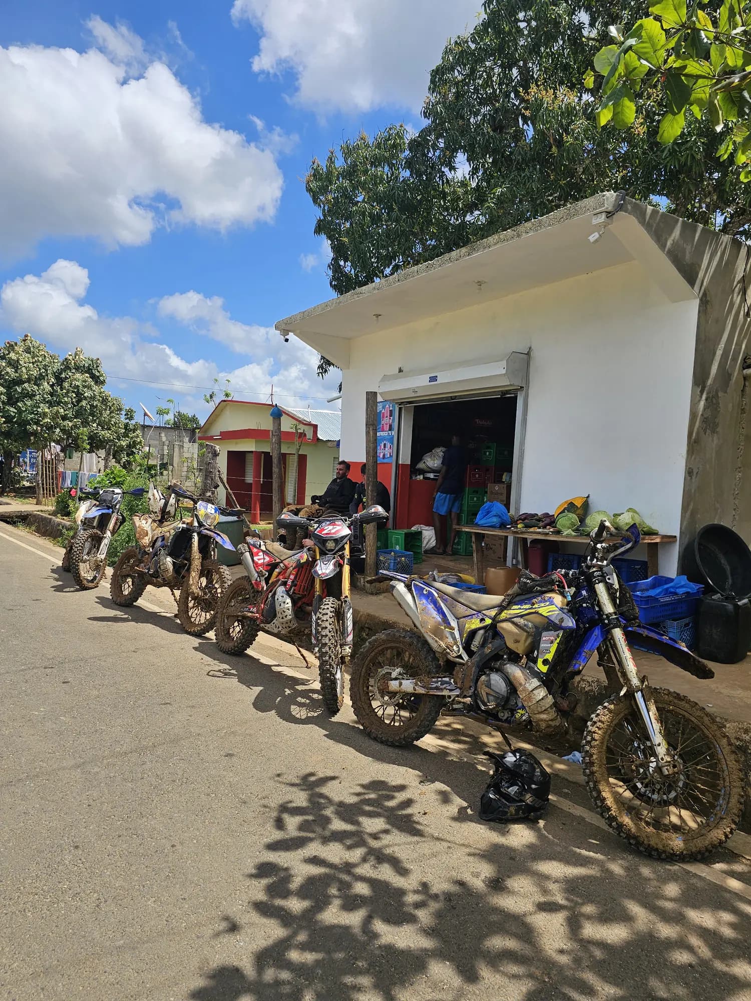 Bikes parked in a Dominican village
